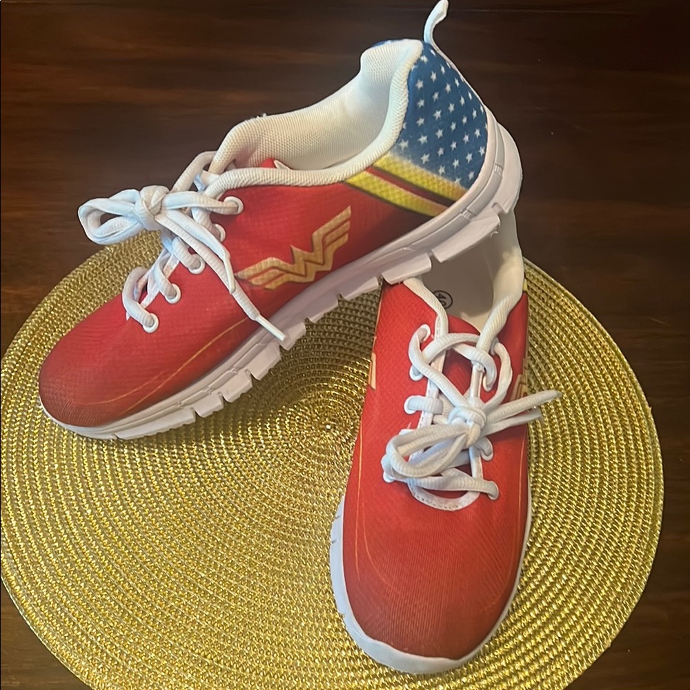 Red Wonder Woman Sneakers Sz 9 , European size 40.  Great Condition!